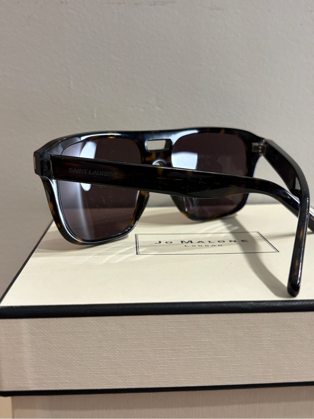 Saint Laurent Tortoiseshell Brown Shield Sunglasses